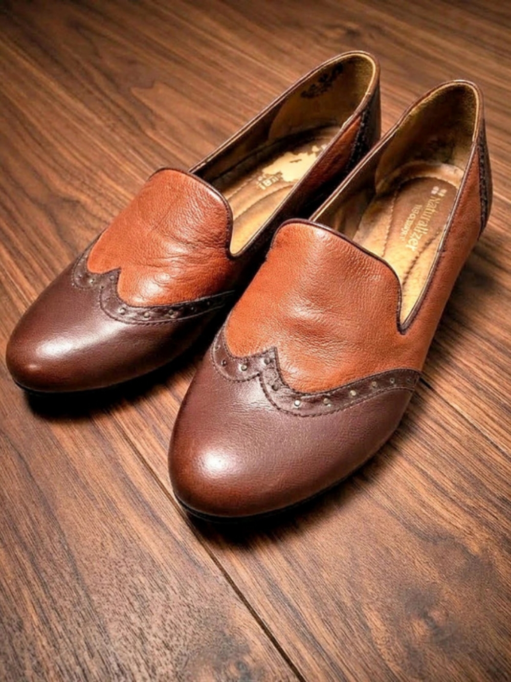 Naturalizer Lancing Women's Brown Leather-Look Loafers US 8.5 M